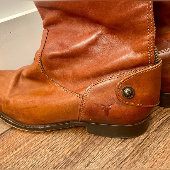 Frye Melissa Button Back Zip Riding Boot Size 7.5 Women’s - Cognac - Picture 4 of 13